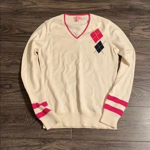 Lilly Pulitzer Sz Small Cream Preppy Plaid Sweater